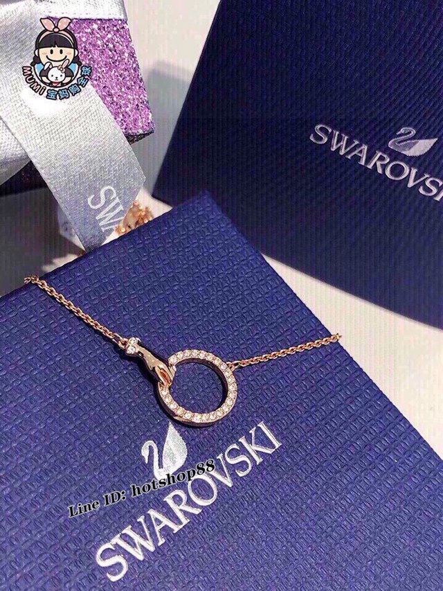 Swarovski施華洛世奇玫瑰金手掌圓環項鏈鎖骨 zgb1672